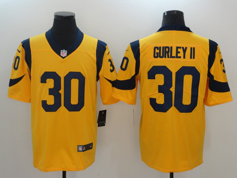 Men Los Angeles Rams 30 Gurley ii Yellow Nike Vapor Untouchable Limited NFL Jerseys